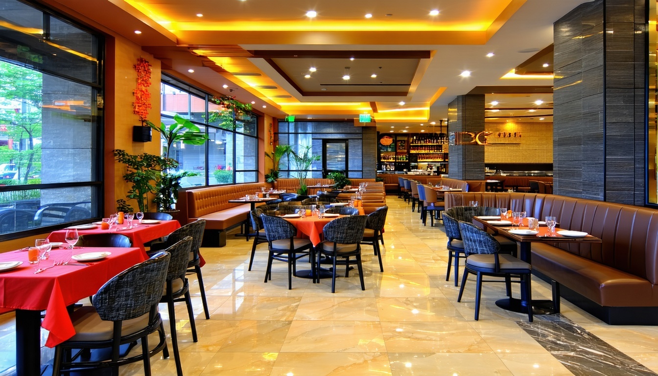 A cozy and inviting dining area inside The Bombay Grillz food café